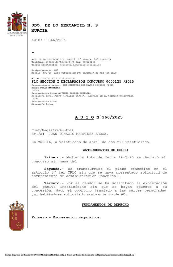 caso exito segunda oportunidad murcia