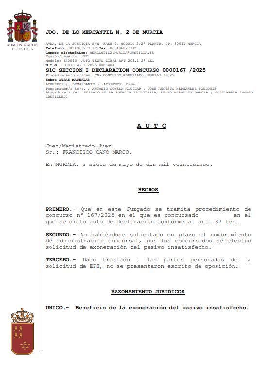 caso exito segunda oportunidad murcia