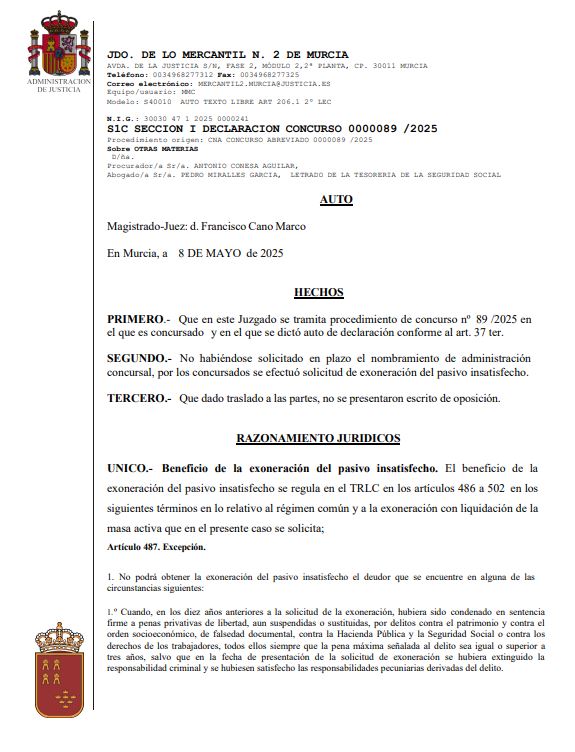 caso exito segunda oportunidad murcia