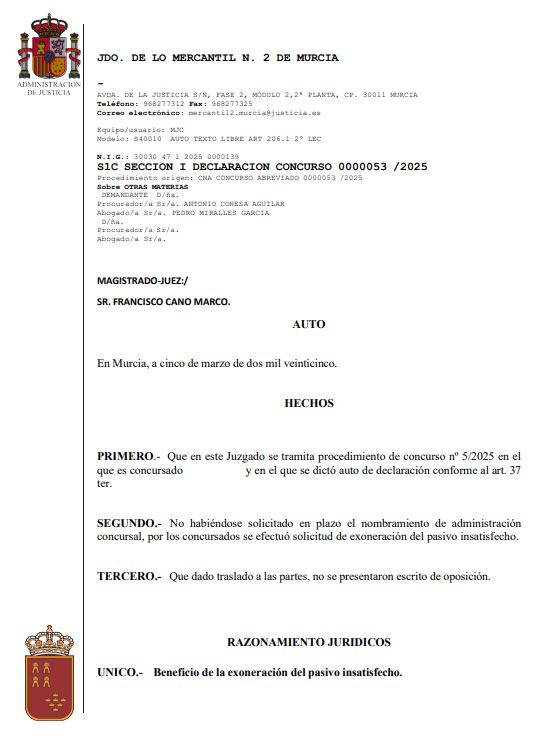 caso exito segunda oportunidad murcia