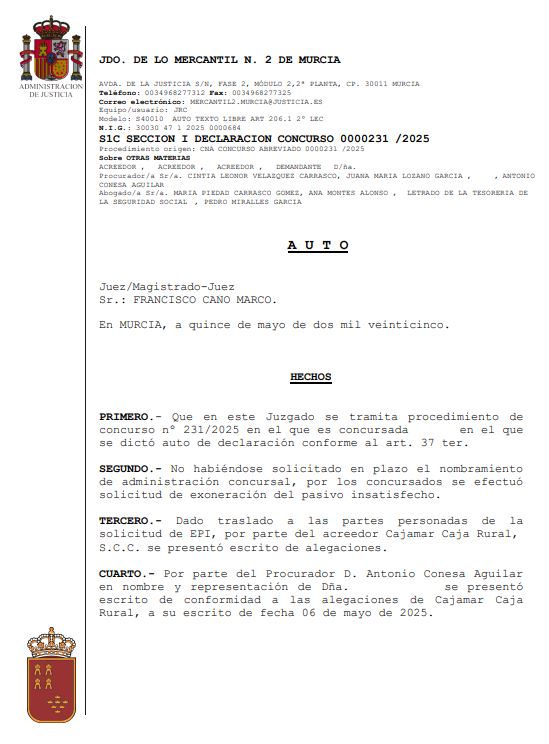 caso exito segunda oportunidad murcia