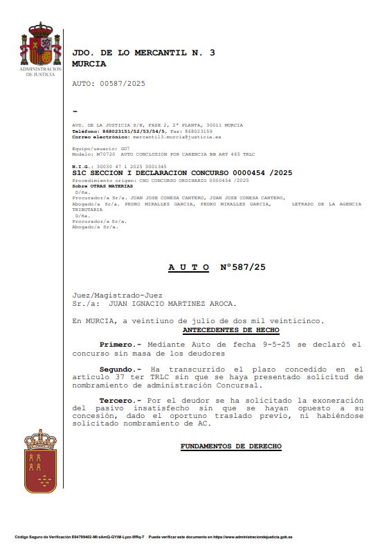 caso exito segunda oportunidad murcia